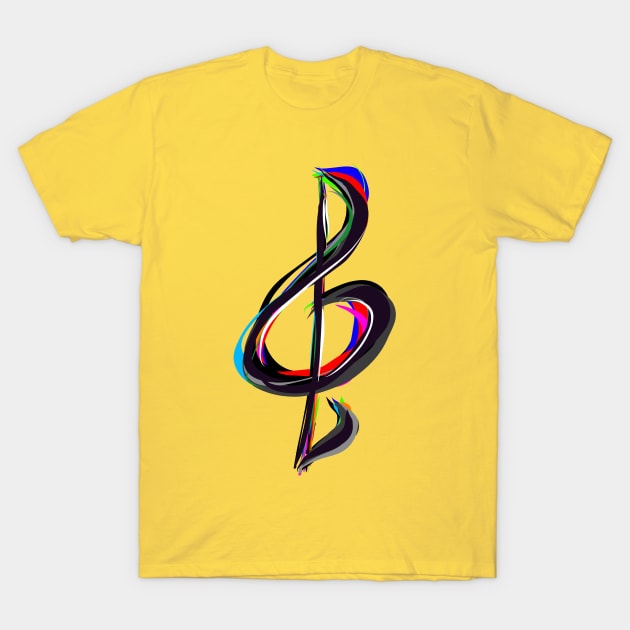 Painted Treble Clef T-Shirt by Dawn Anthes